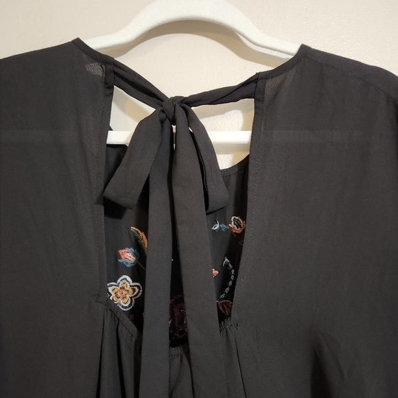 Charming Charlie Jumpsuit Romper Black Embroidered Bohemian, sz M - Picture 9 of 11